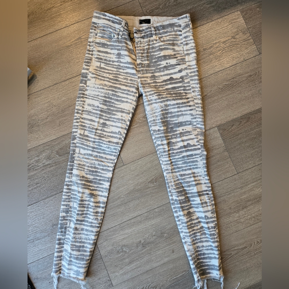 MOTHER Looker Ankle Fray Jeans - Light Blue